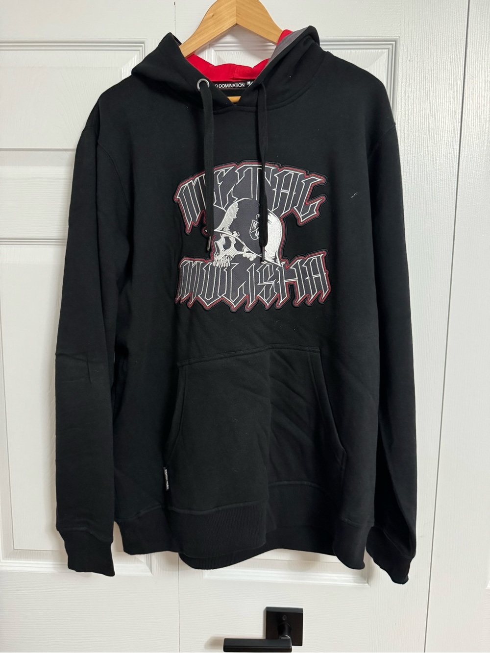 Metal Mulisha Black Hoodie with Red & White Skull Graphic